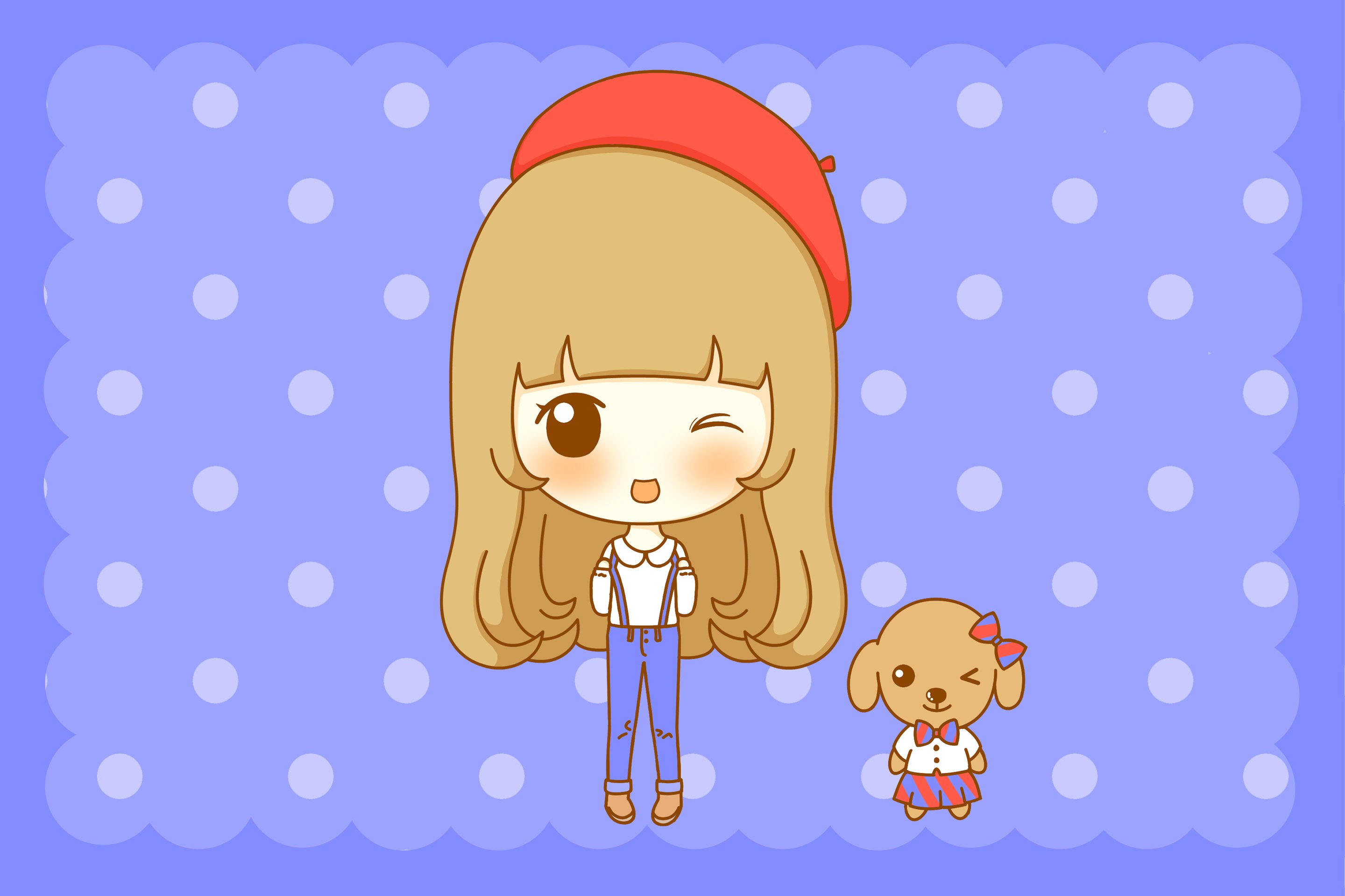 鬼鬼,鬼小妞,可爱,手绘,卡通,女孩,清新