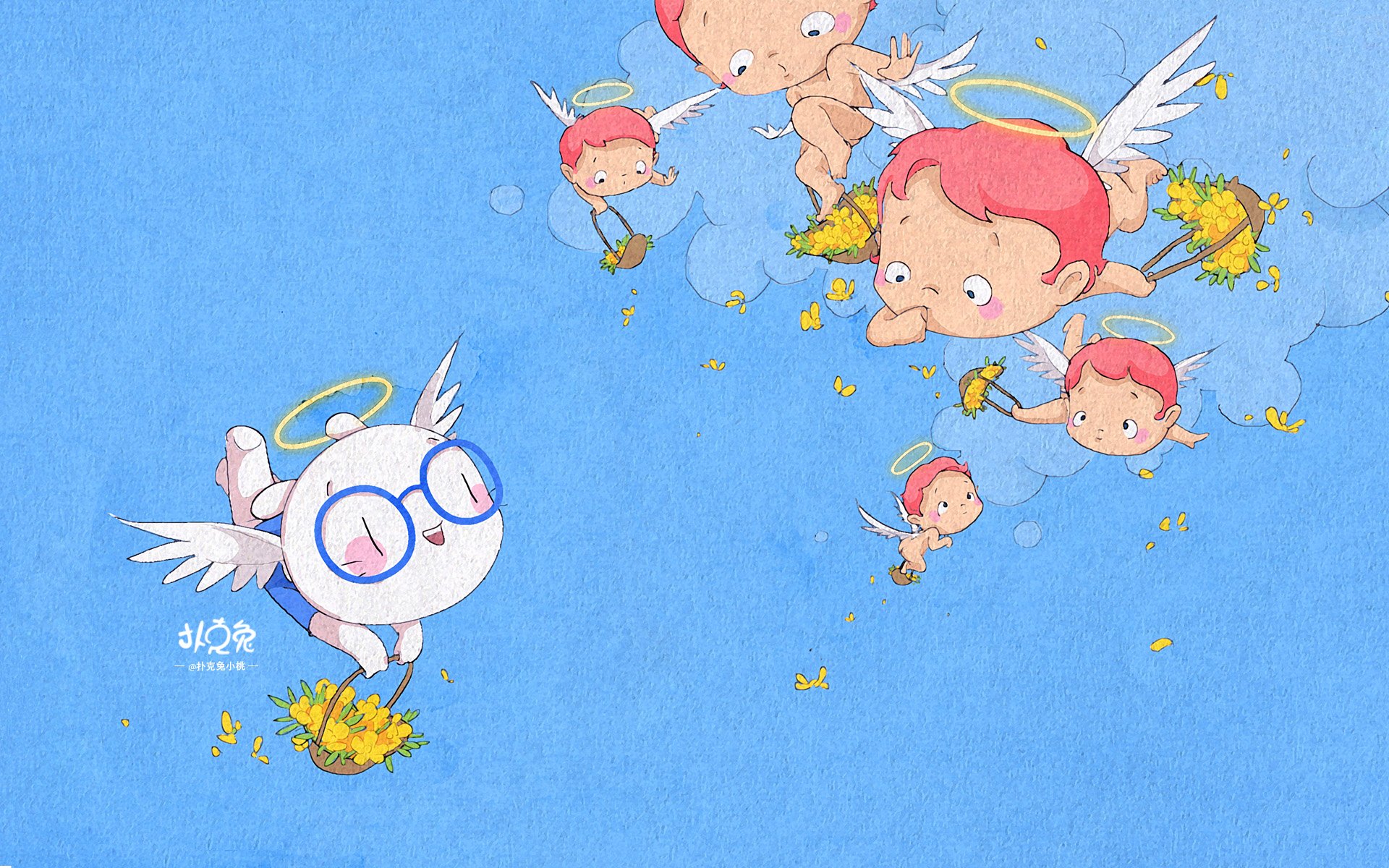 卡通,手绘,扑克兔