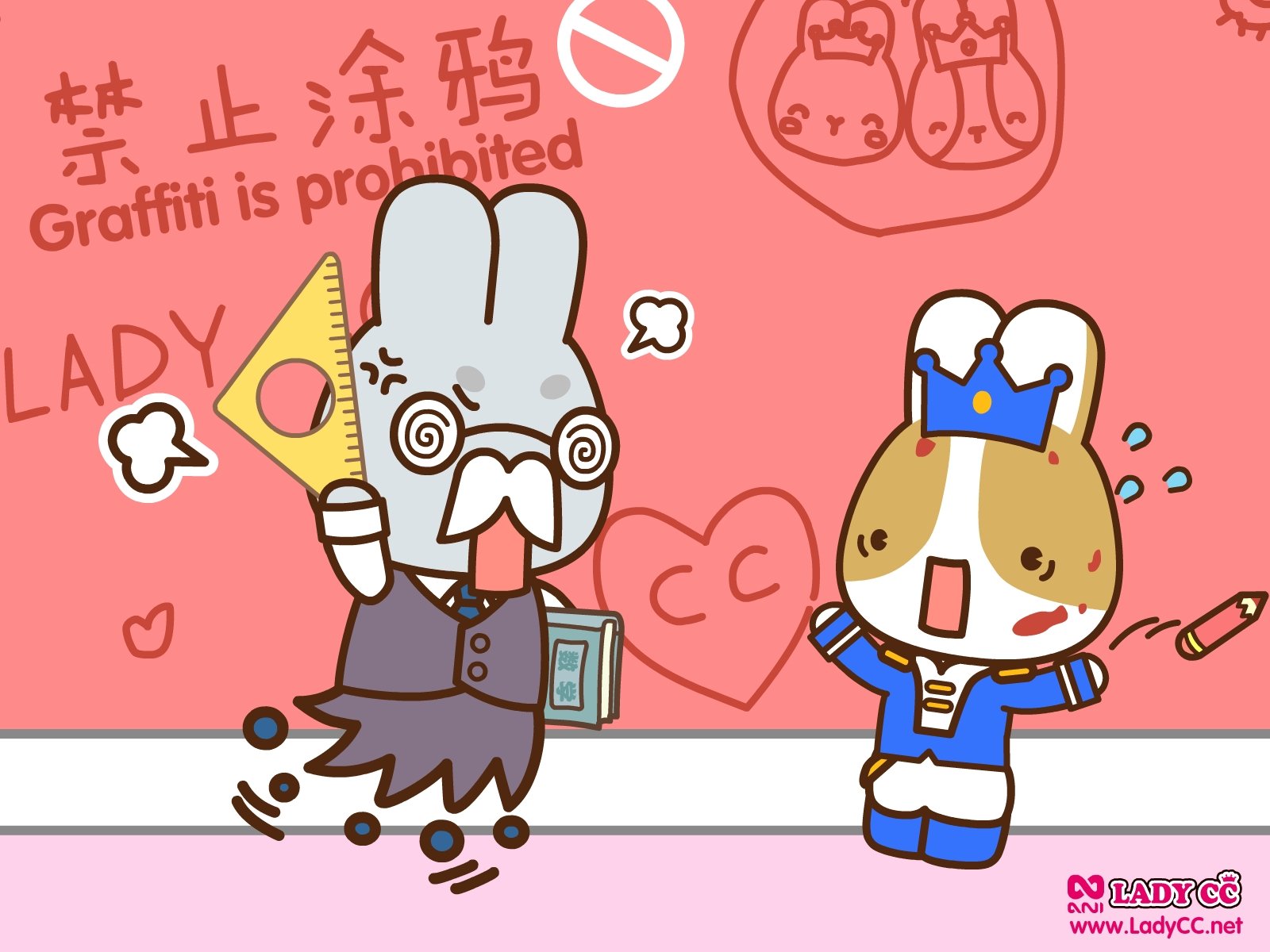 卡通,手绘,LADYCC,公主茜茜,兔子