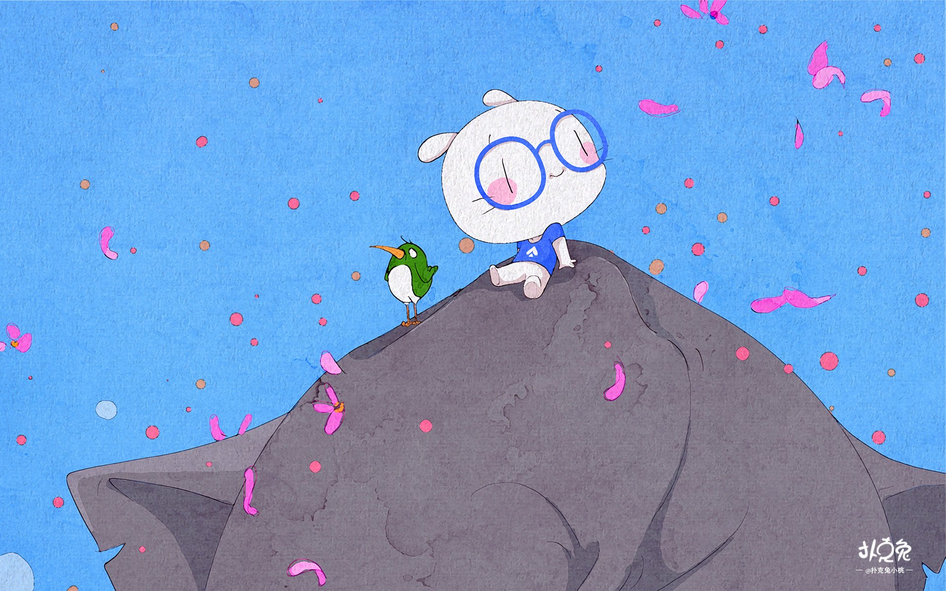 卡通,手绘,扑克兔