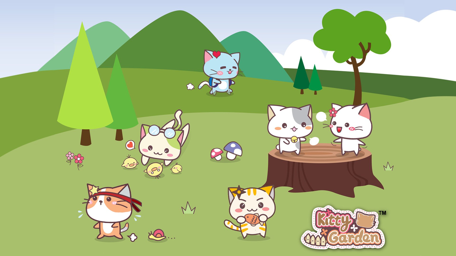 卡通,手绘,可爱,猫咪,KG猫咪乐园,Kitty,Garden,猫咪乐园