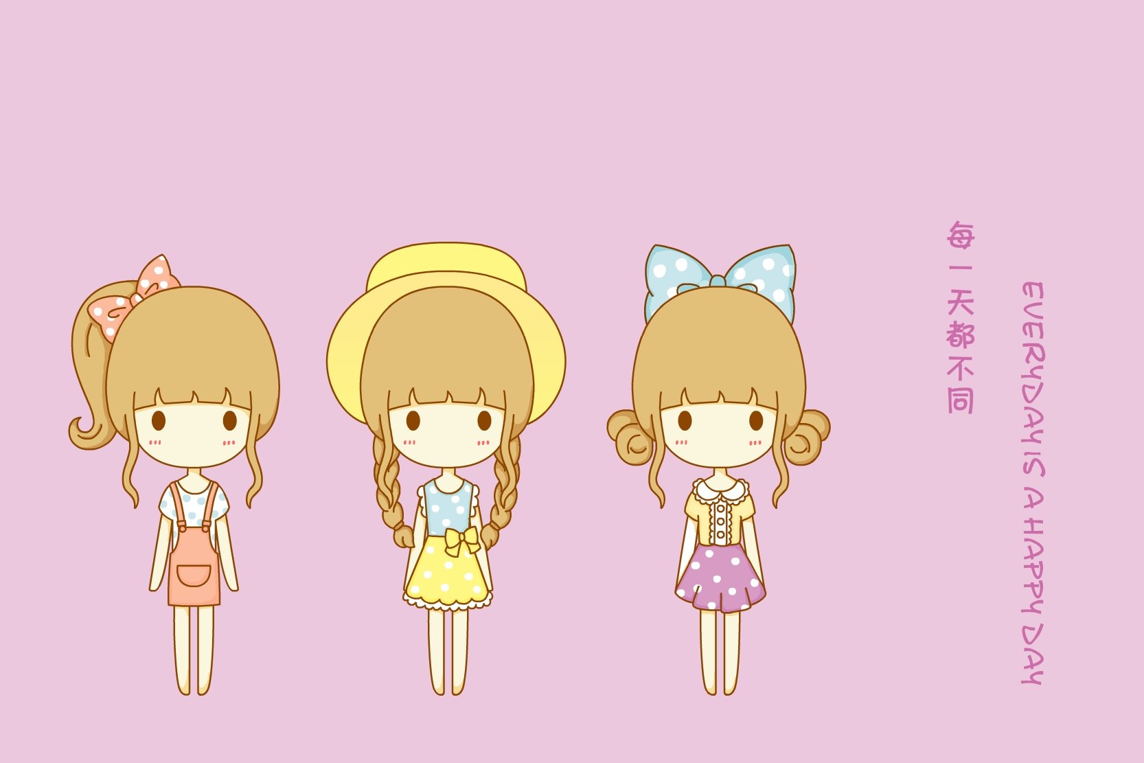 鬼鬼,鬼小妞,可爱,手绘,卡通,女孩,清新