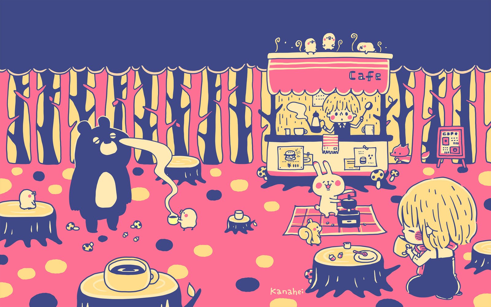 动漫,手绘,可爱,场景,女孩