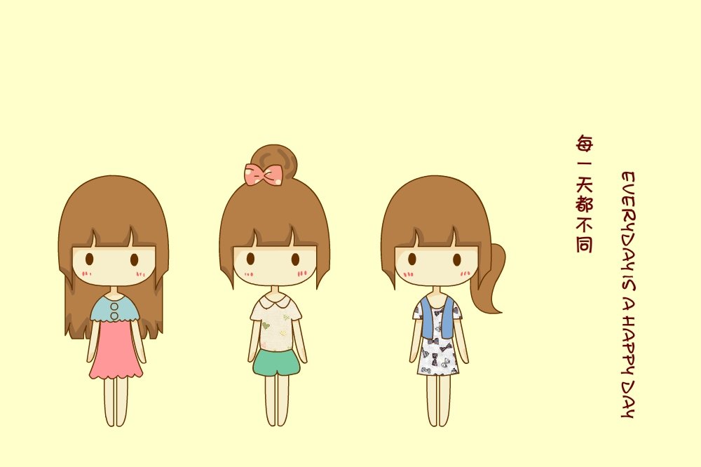 鬼鬼,鬼小妞,可爱,手绘,卡通,女孩,清新