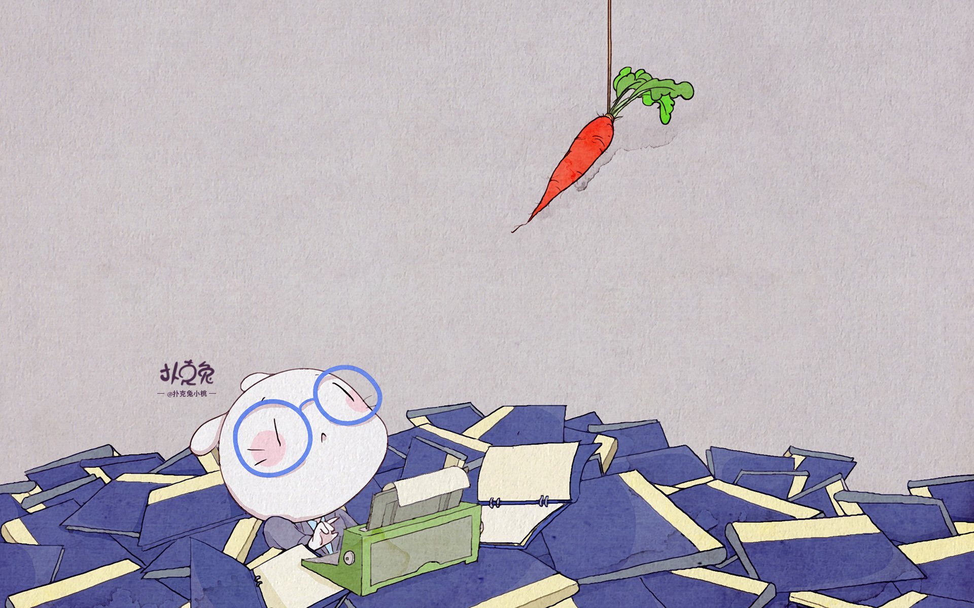 卡通,手绘,扑克兔