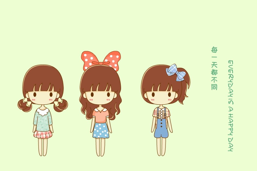 鬼鬼,鬼小妞,可爱,手绘,卡通,女孩,清新