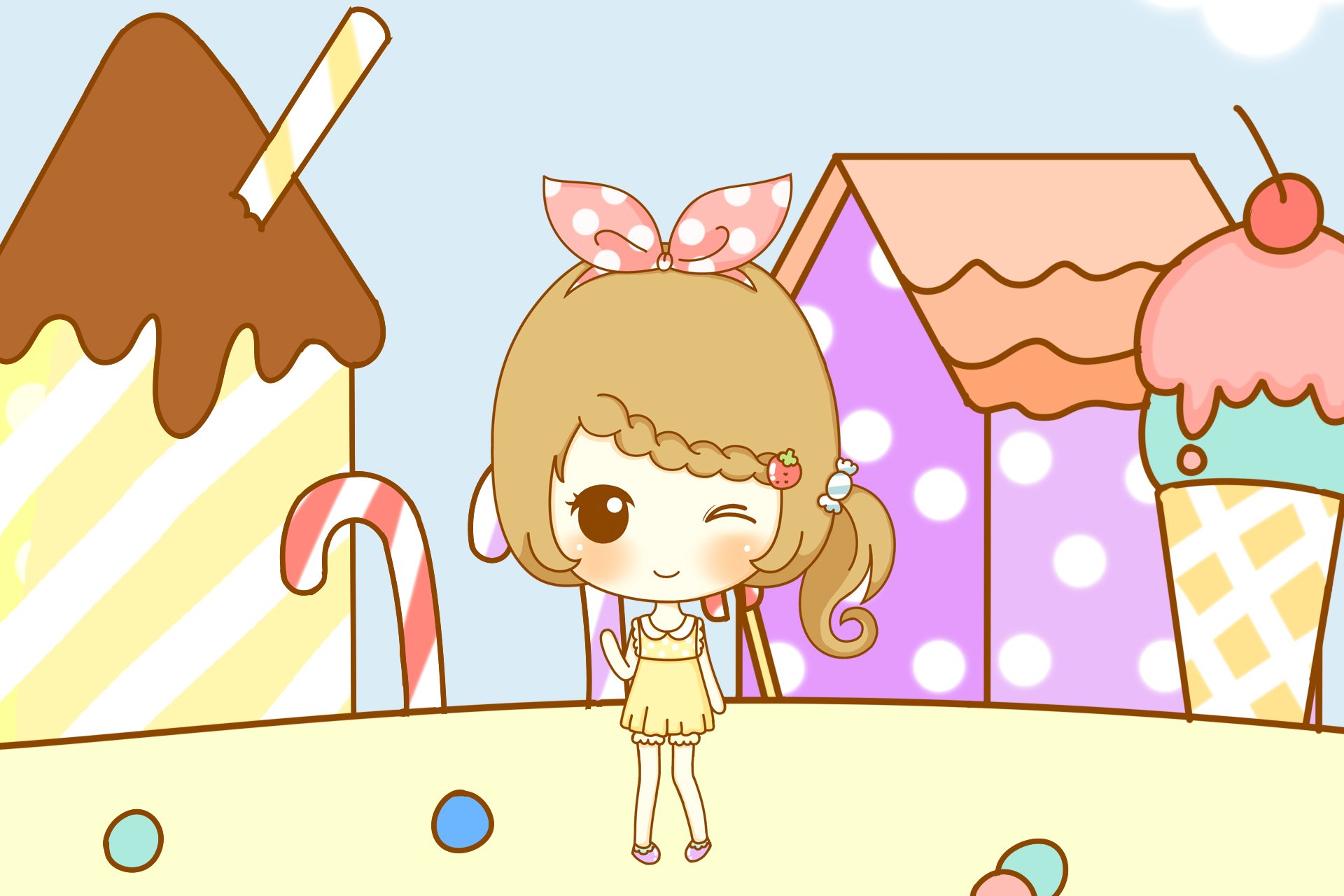 鬼鬼,鬼小妞,可爱,手绘,卡通,女孩,清新