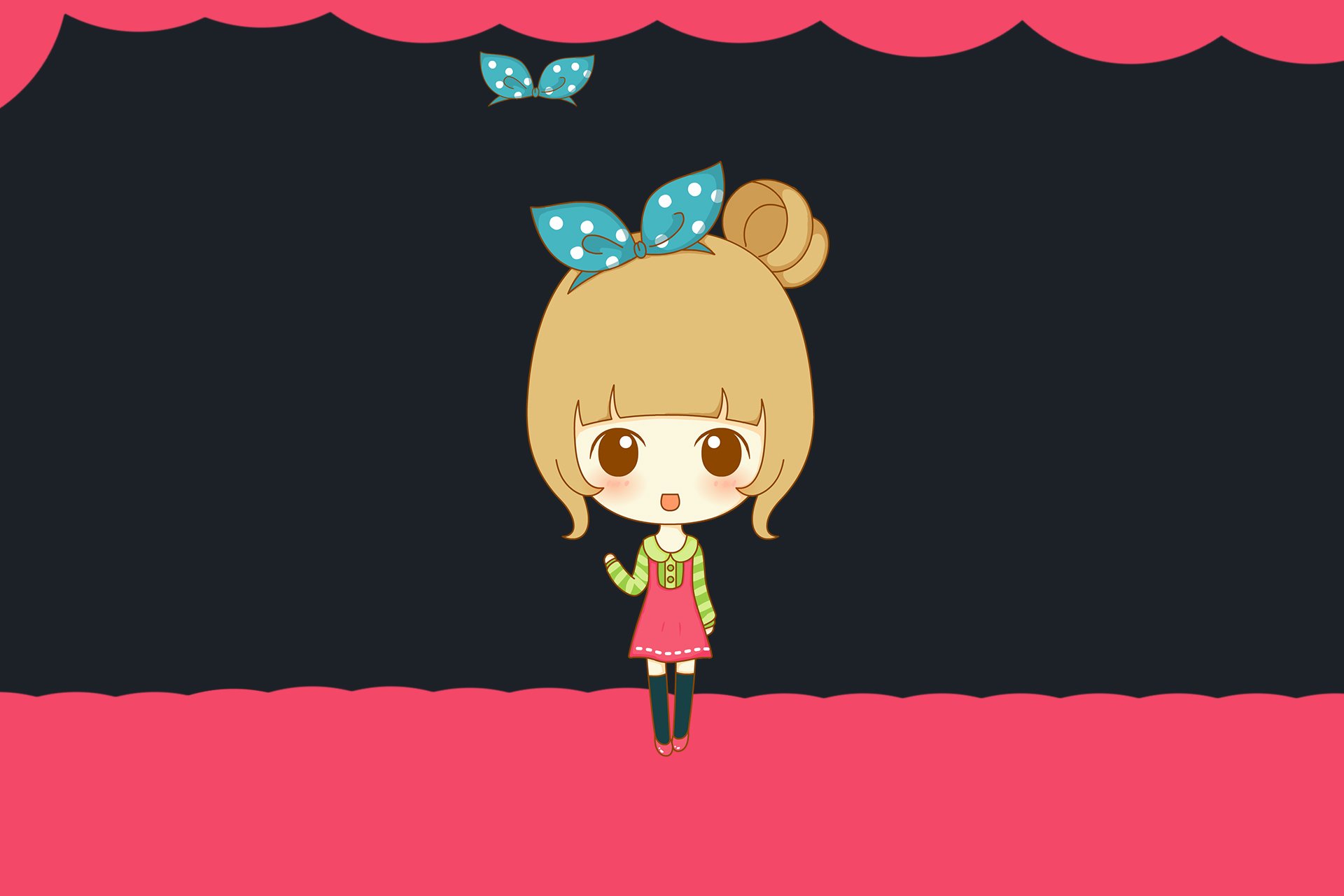 鬼鬼,鬼小妞,可爱,手绘,卡通,女孩,清新