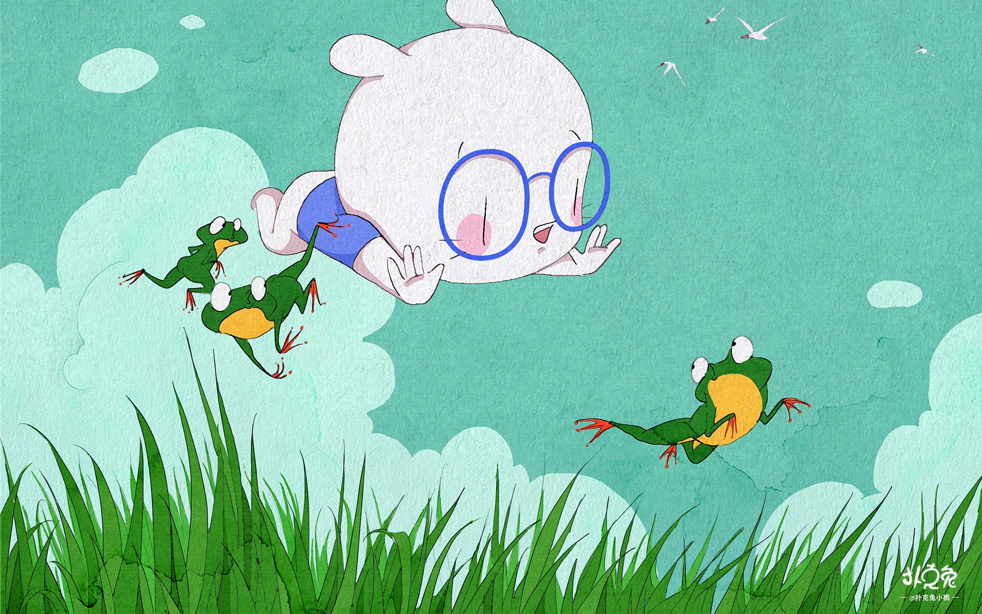 卡通,手绘,扑克兔