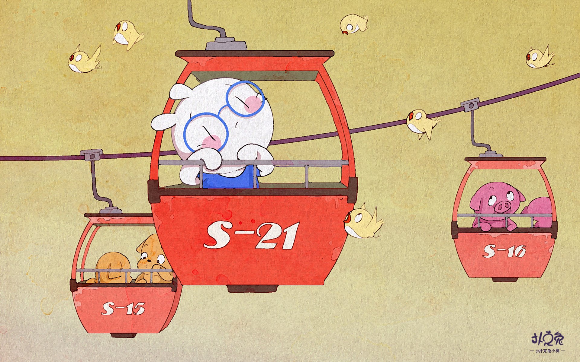 卡通,手绘,扑克兔