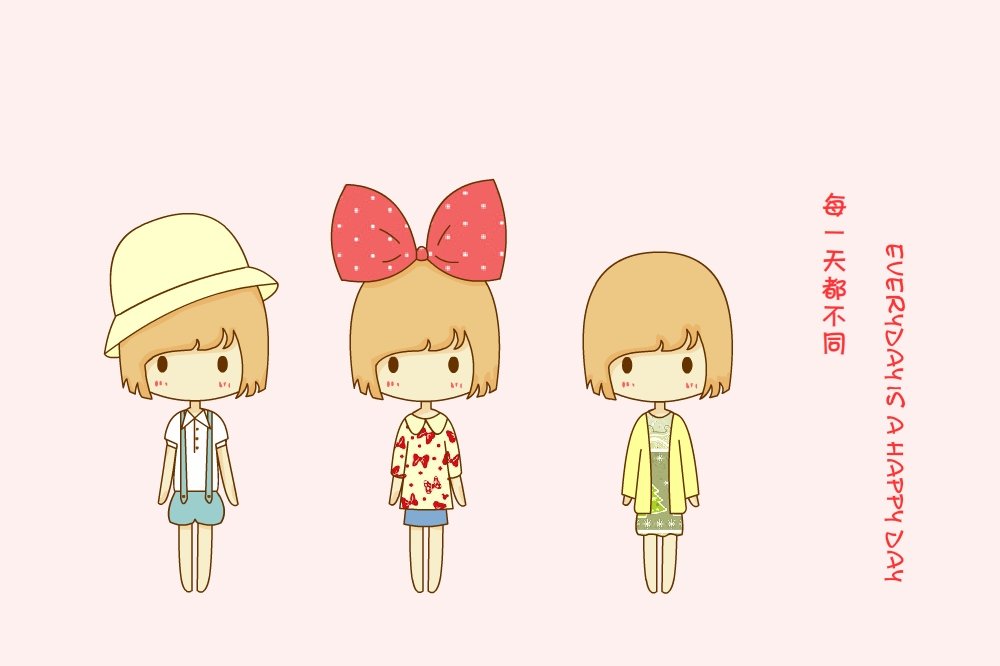 鬼鬼,鬼小妞,可爱,手绘,卡通,女孩,清新