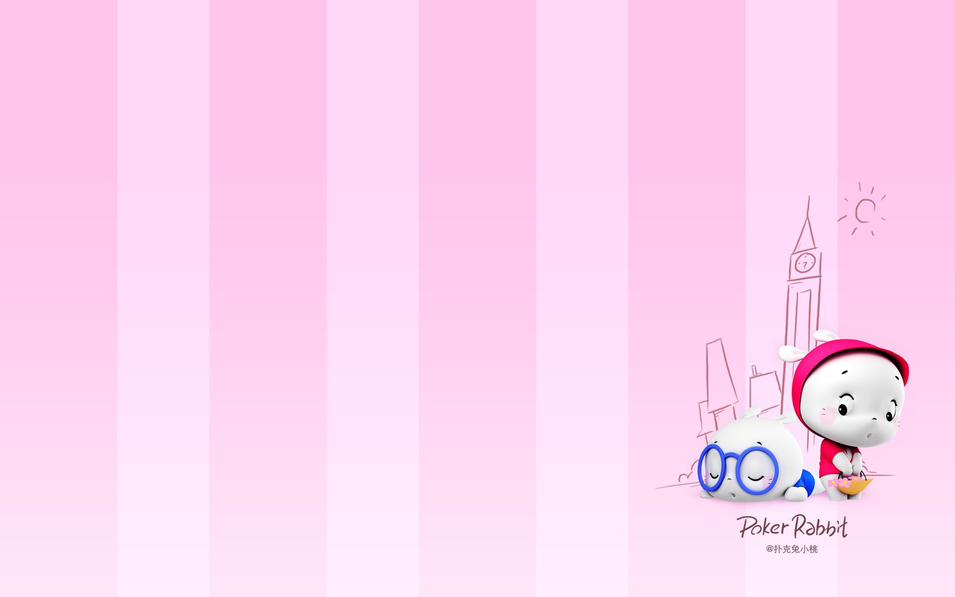 卡通,手绘,扑克兔