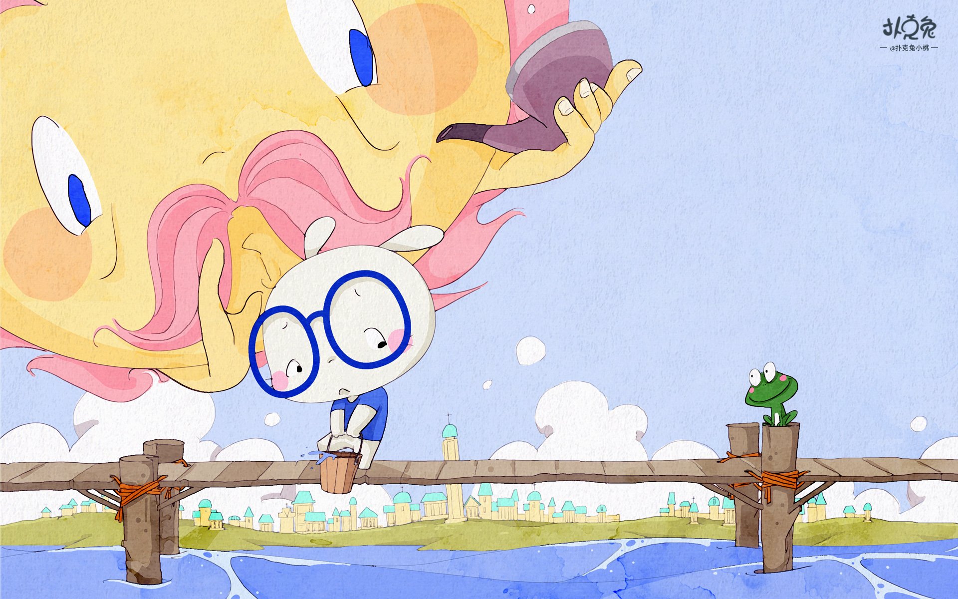 卡通,手绘,扑克兔