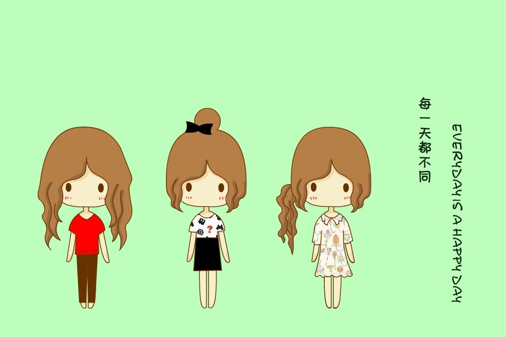 鬼鬼,鬼小妞,可爱,手绘,卡通,女孩,清新