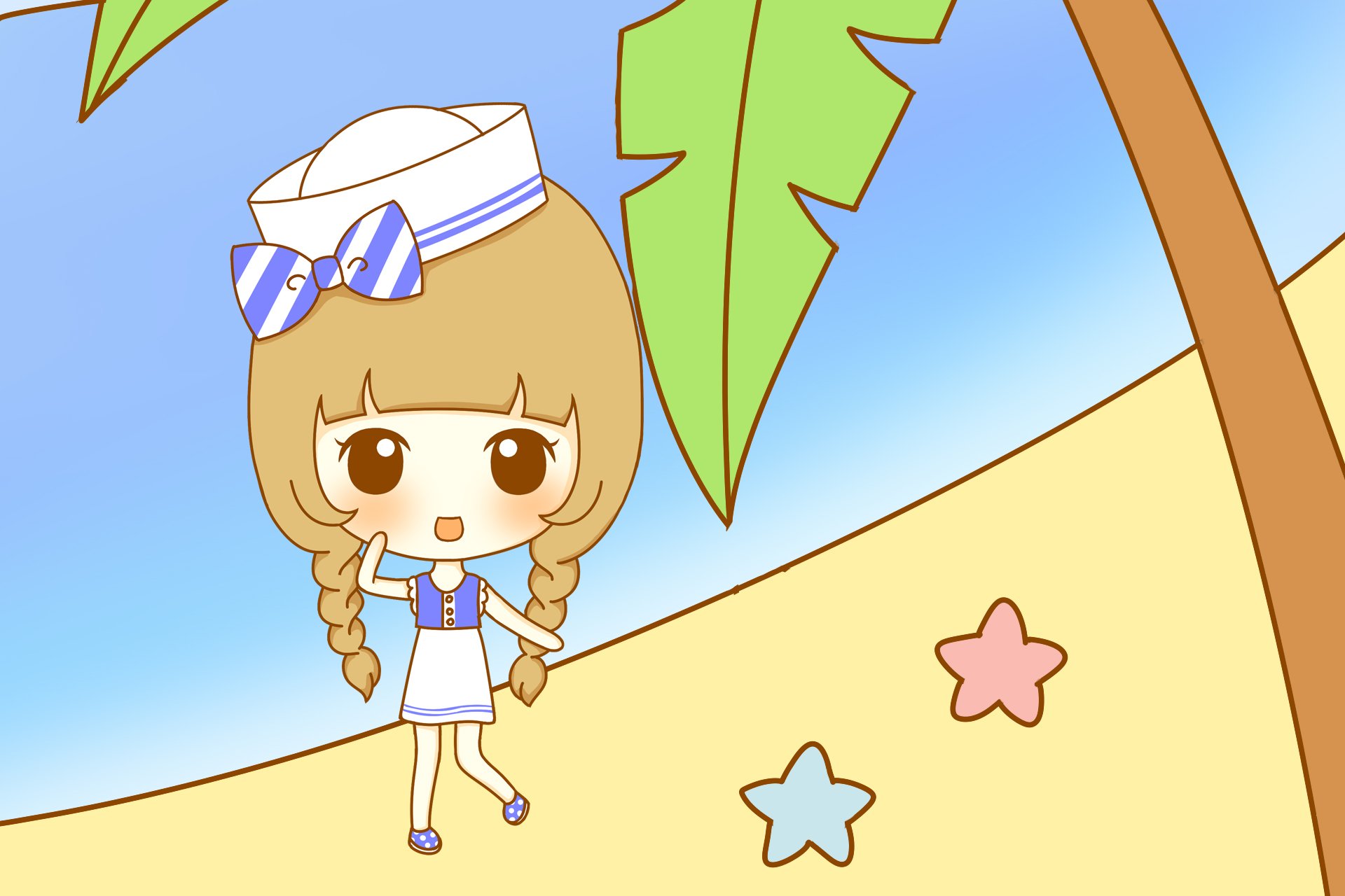 鬼鬼,鬼小妞,可爱,手绘,卡通,女孩,清新