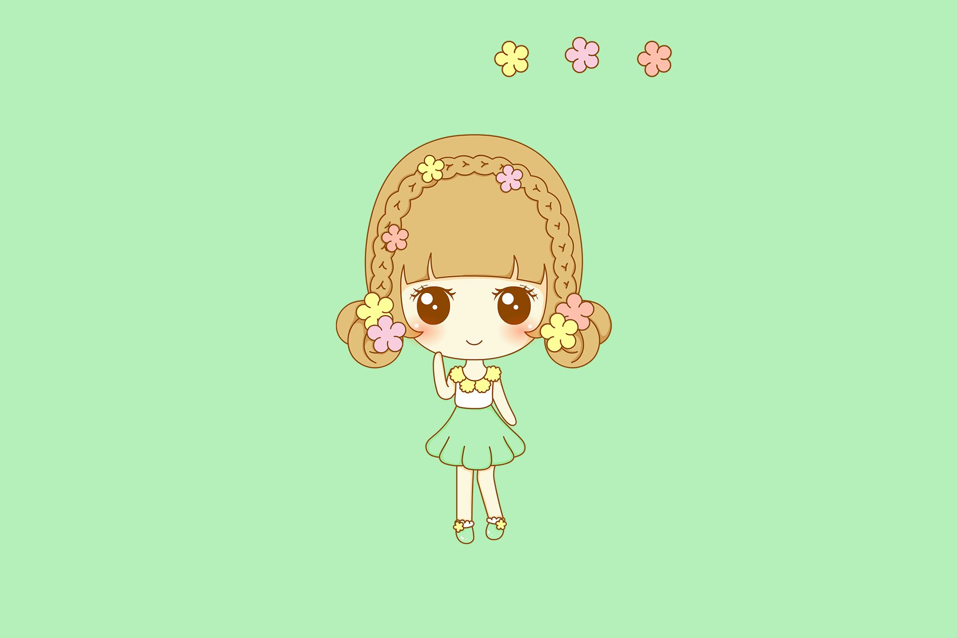 鬼鬼,鬼小妞,可爱,手绘,卡通,女孩,清新