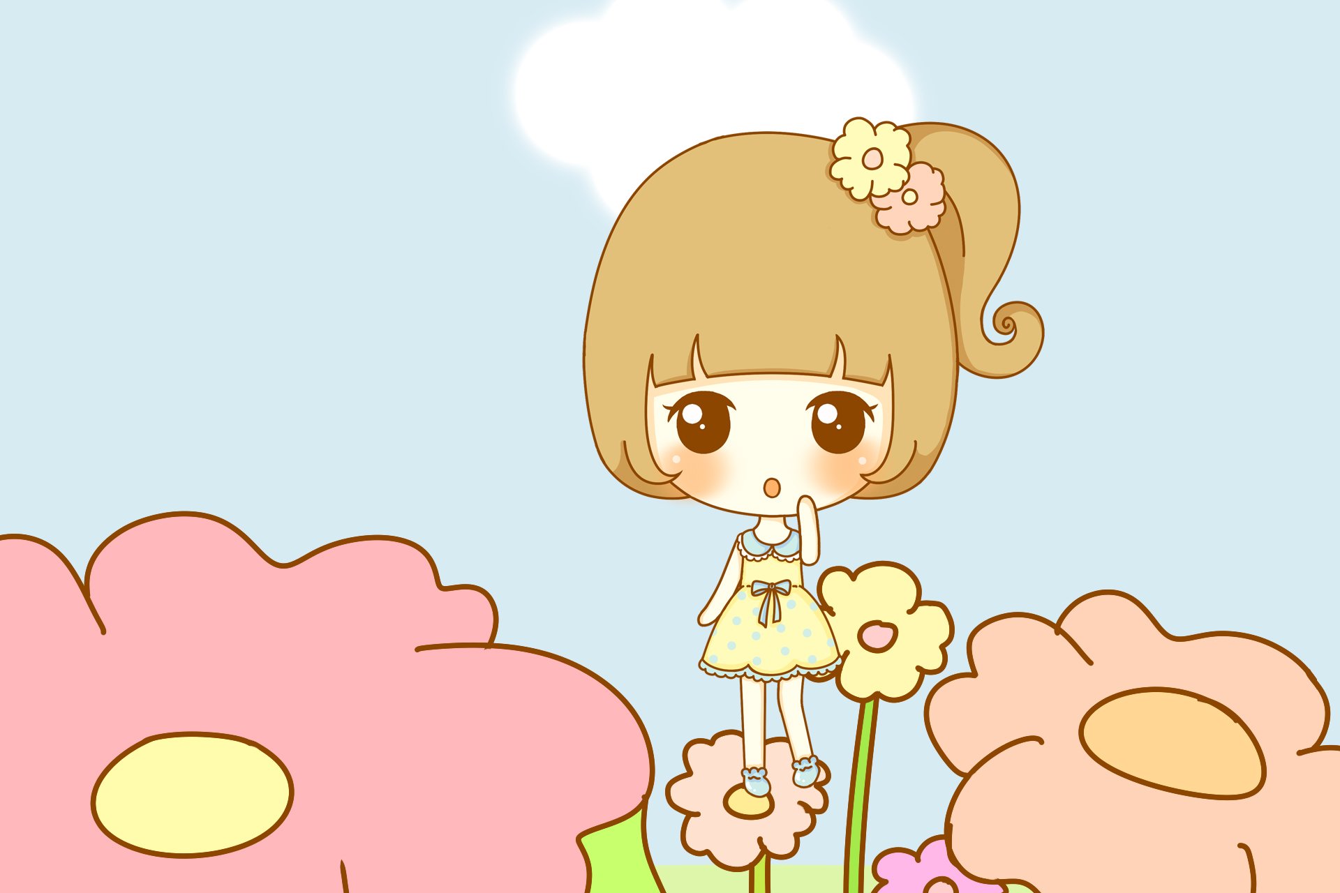 鬼鬼,鬼小妞,可爱,手绘,卡通,女孩,清新