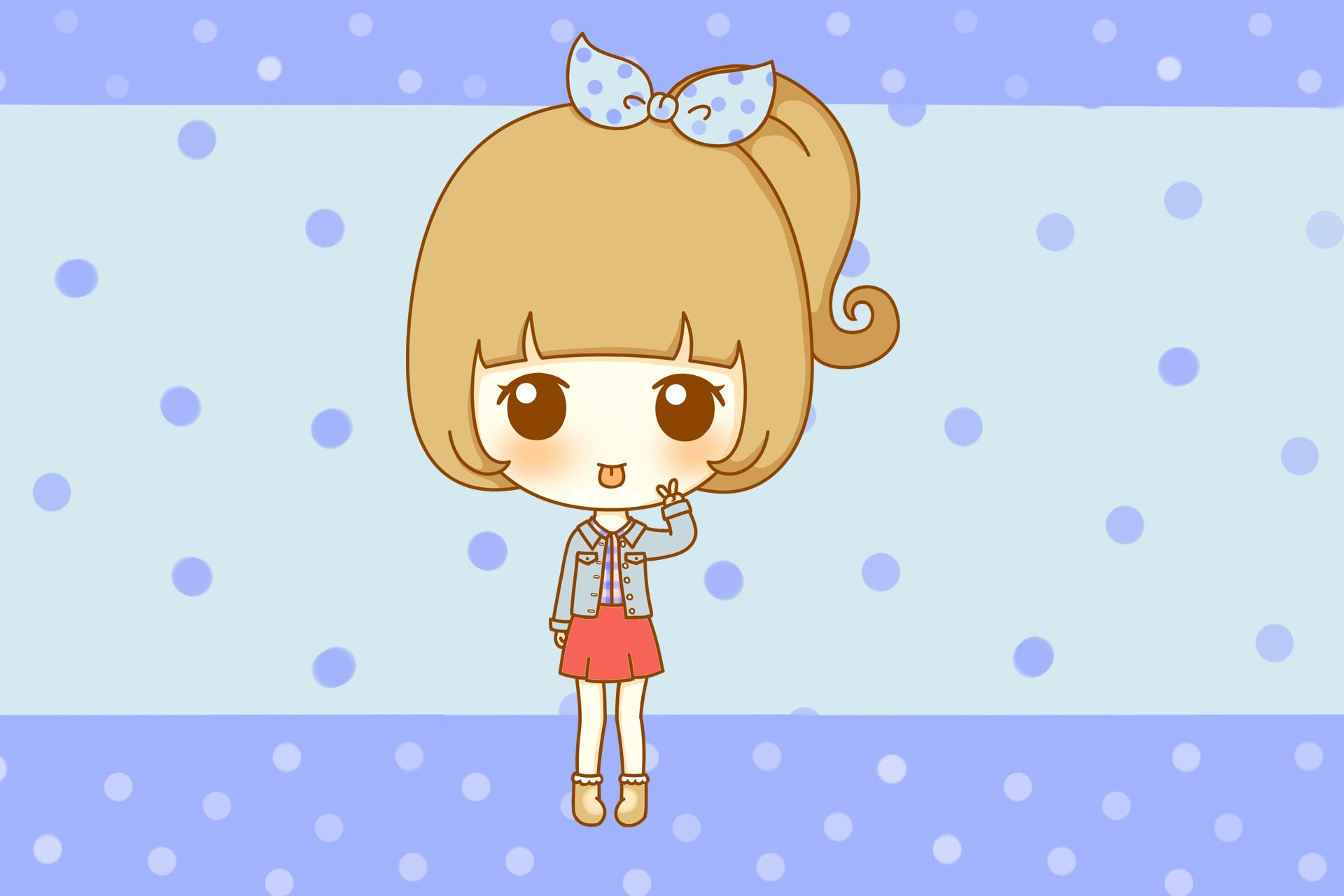 鬼鬼,鬼小妞,可爱,手绘,卡通,女孩,清新