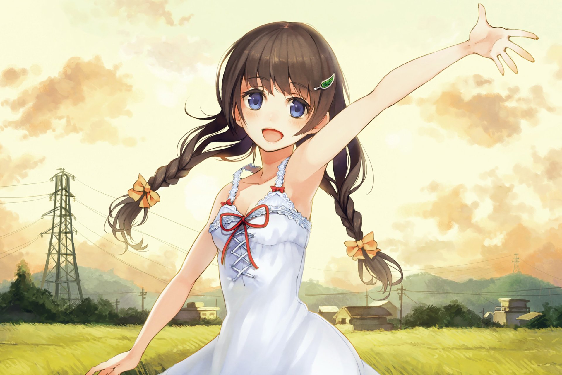 动漫,卡通,手绘,女孩,可爱,萌,治愈,辫子