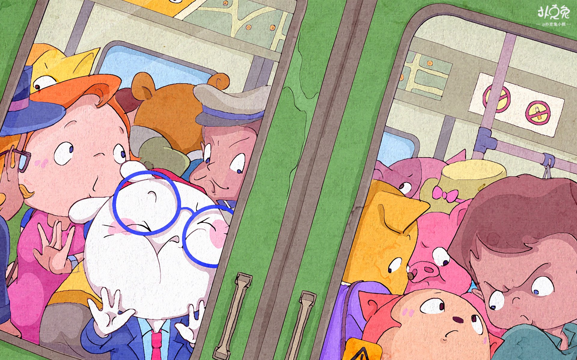 卡通,手绘,扑克兔