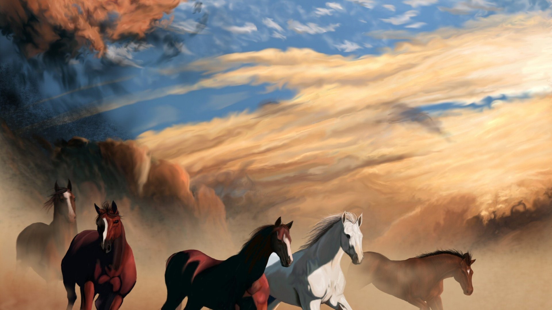 动物,野生动物,大自然,马,万马奔腾