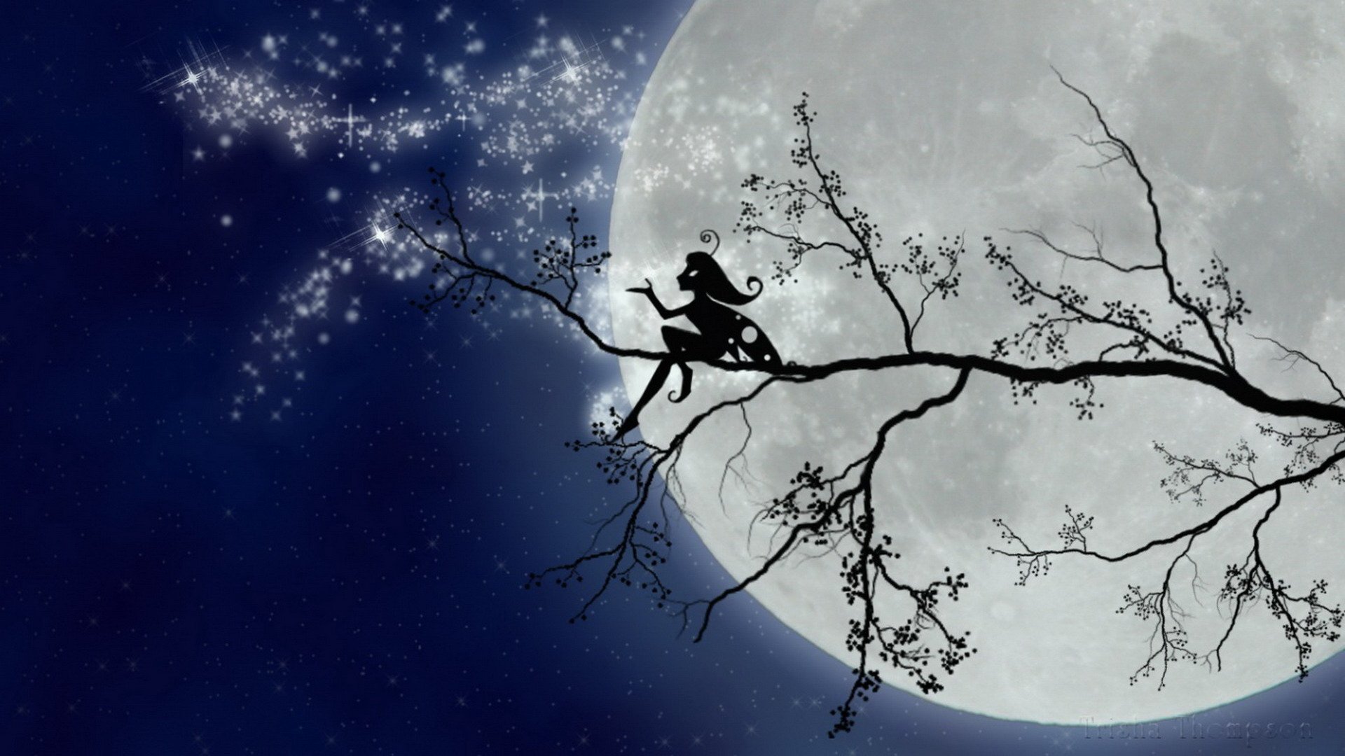 漫画,场景,夜晚,月光