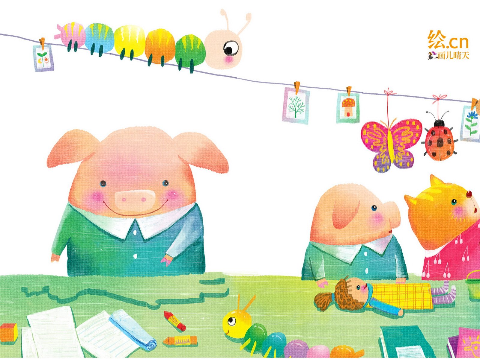 画儿晴天,童趣,手绘