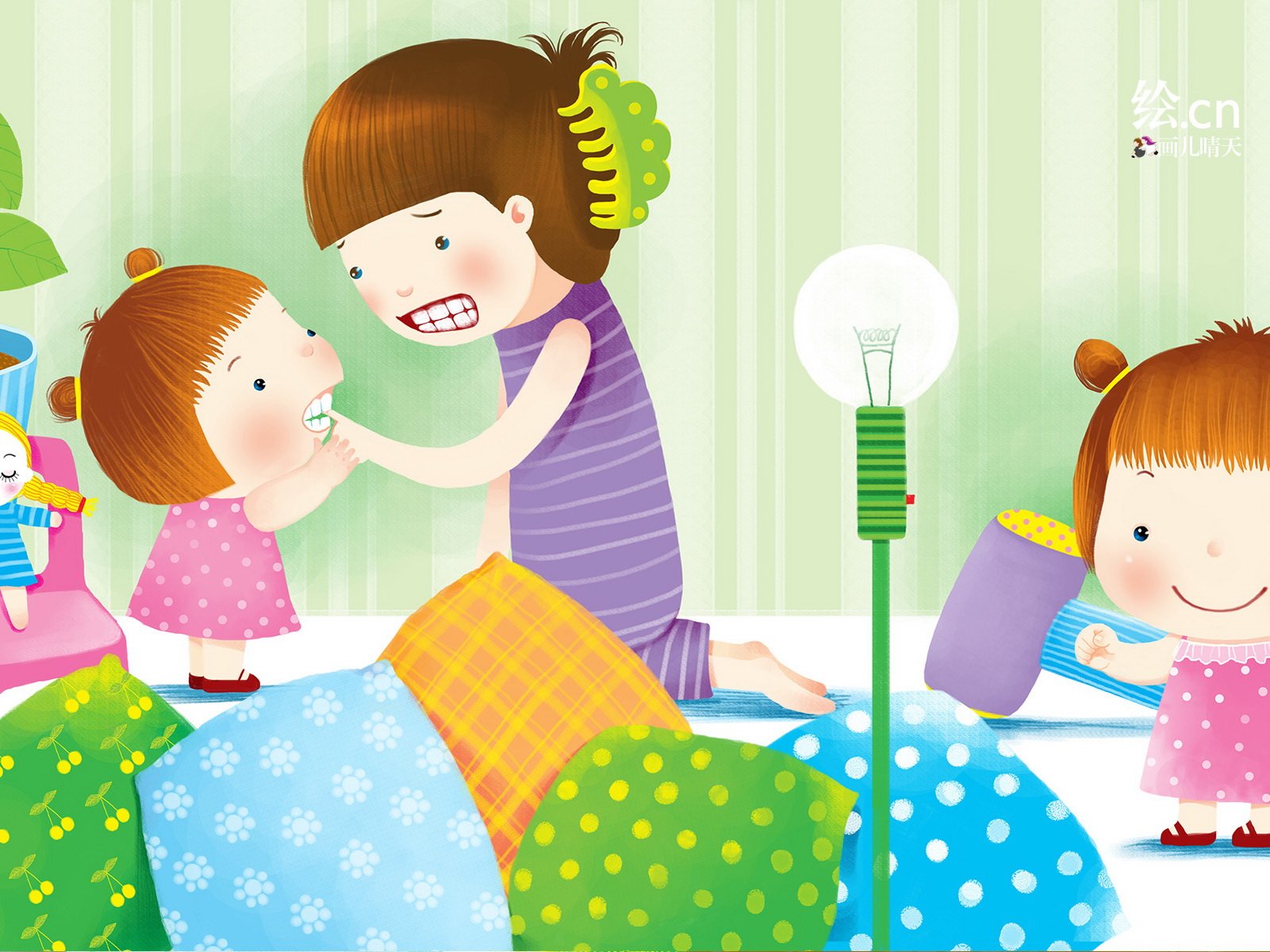 画儿晴天,童趣,手绘