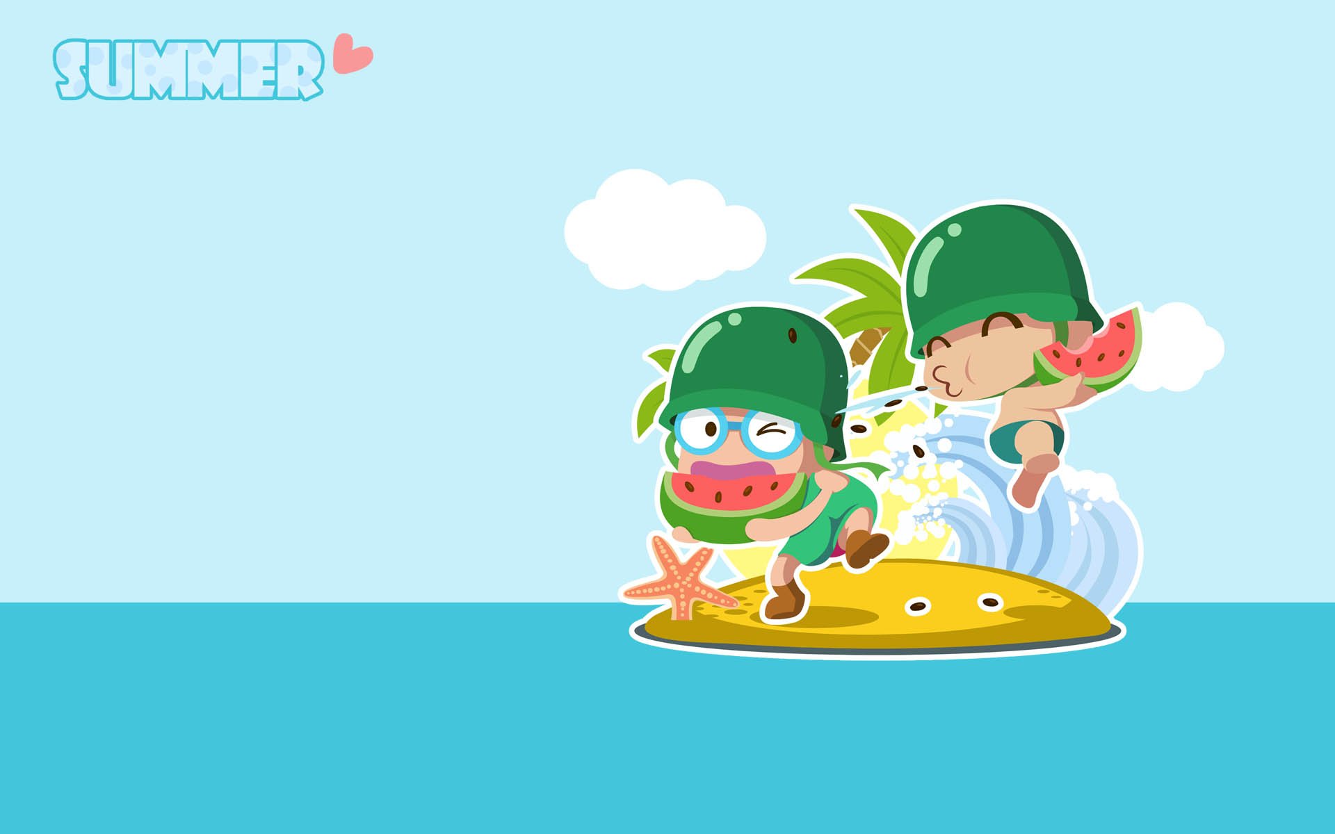 炮炮兵,吃西瓜,夏天