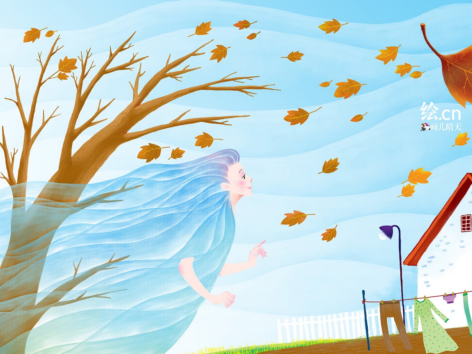 画儿晴天,童趣,手绘