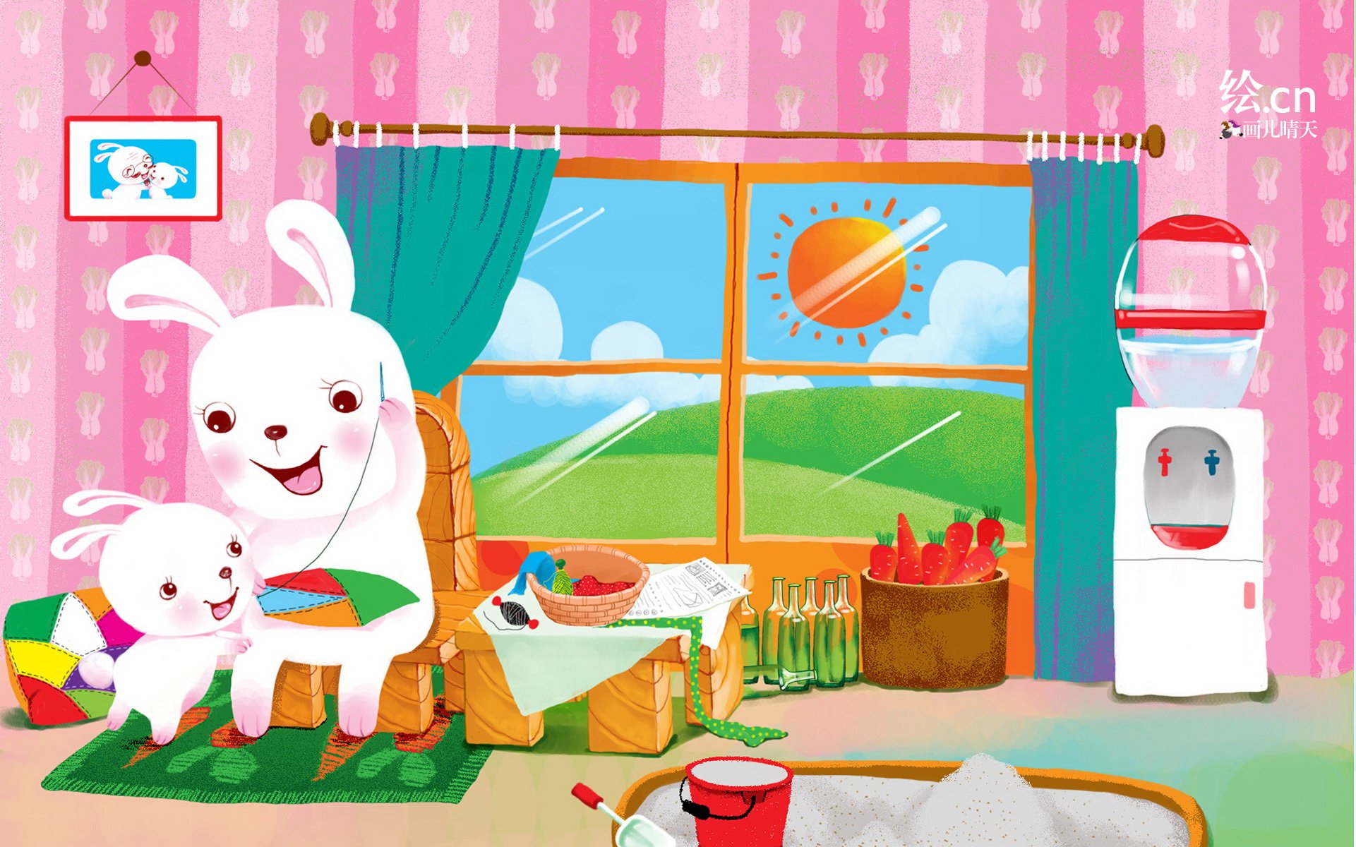 画儿晴天,童趣,手绘