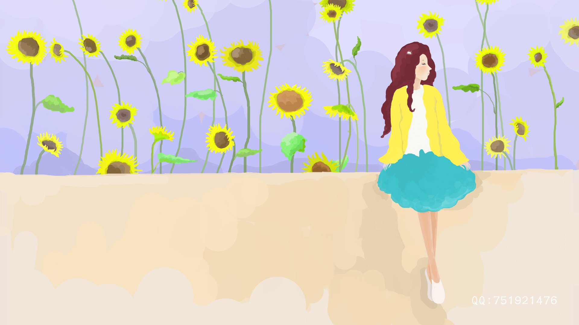 梦里飞插画,女孩,梦幻