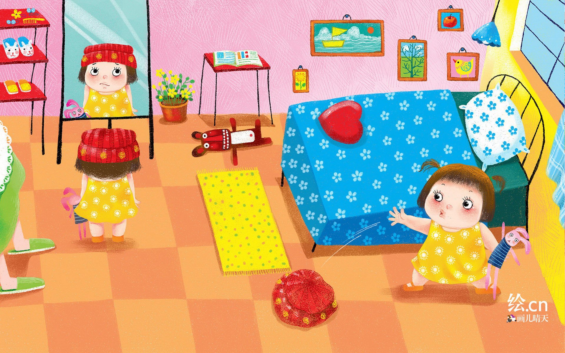 画儿晴天,童趣,手绘