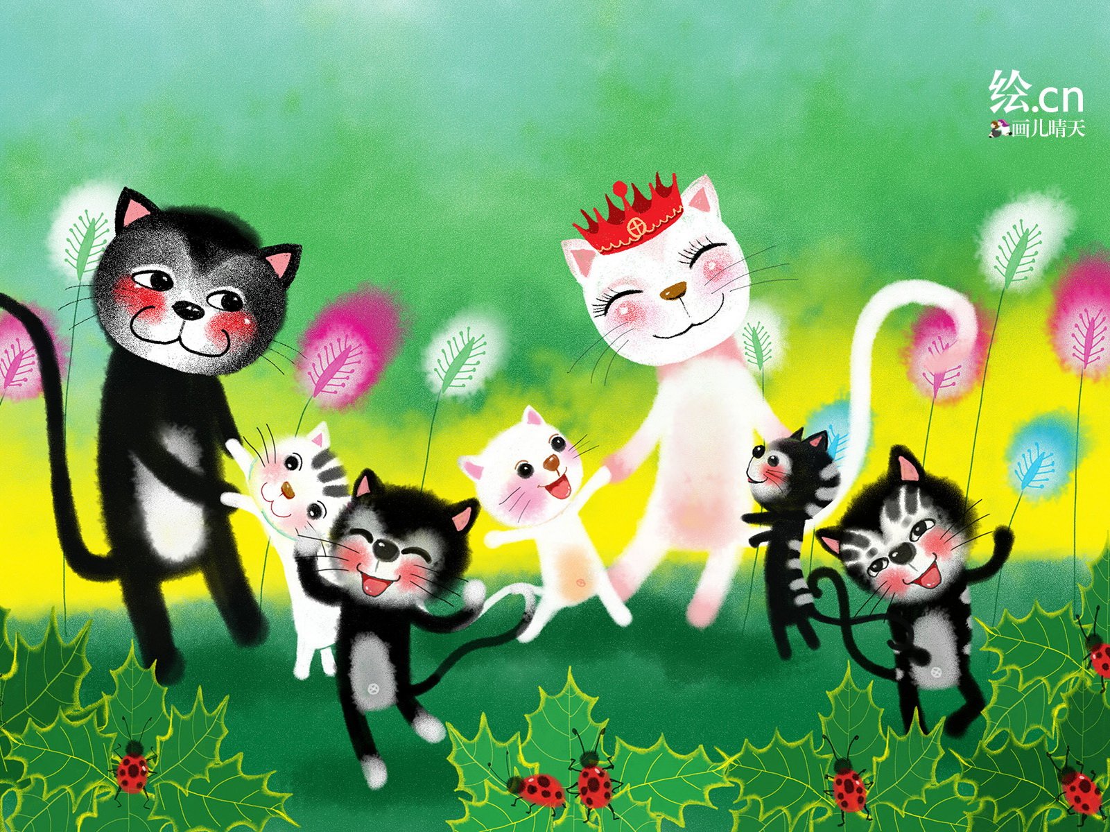 画儿晴天,童趣,手绘