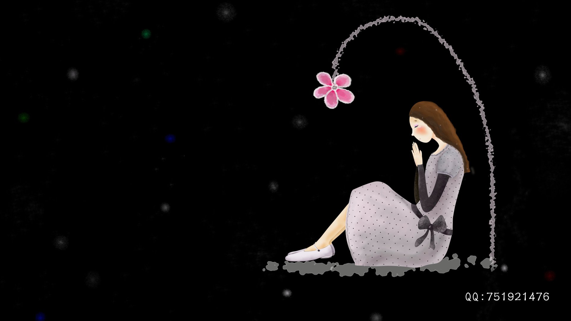 梦里飞插画,女孩,梦幻