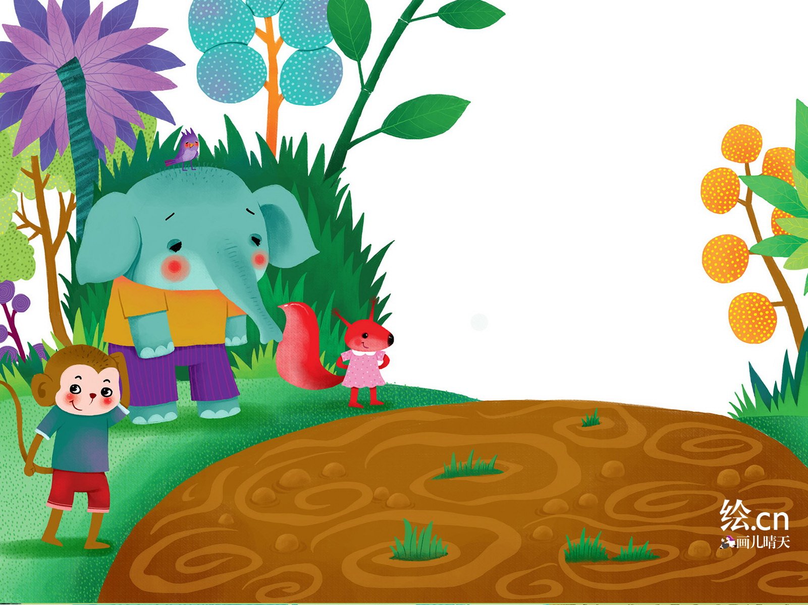 画儿晴天,童趣,手绘