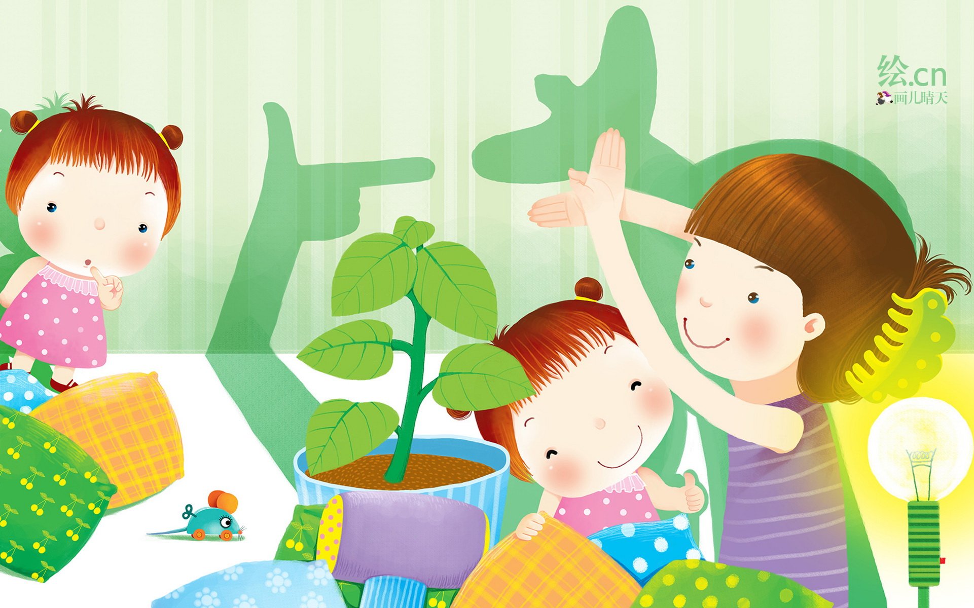 画儿晴天,童趣,手绘