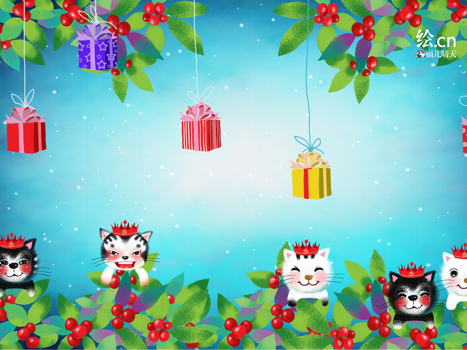 画儿晴天,童趣,手绘