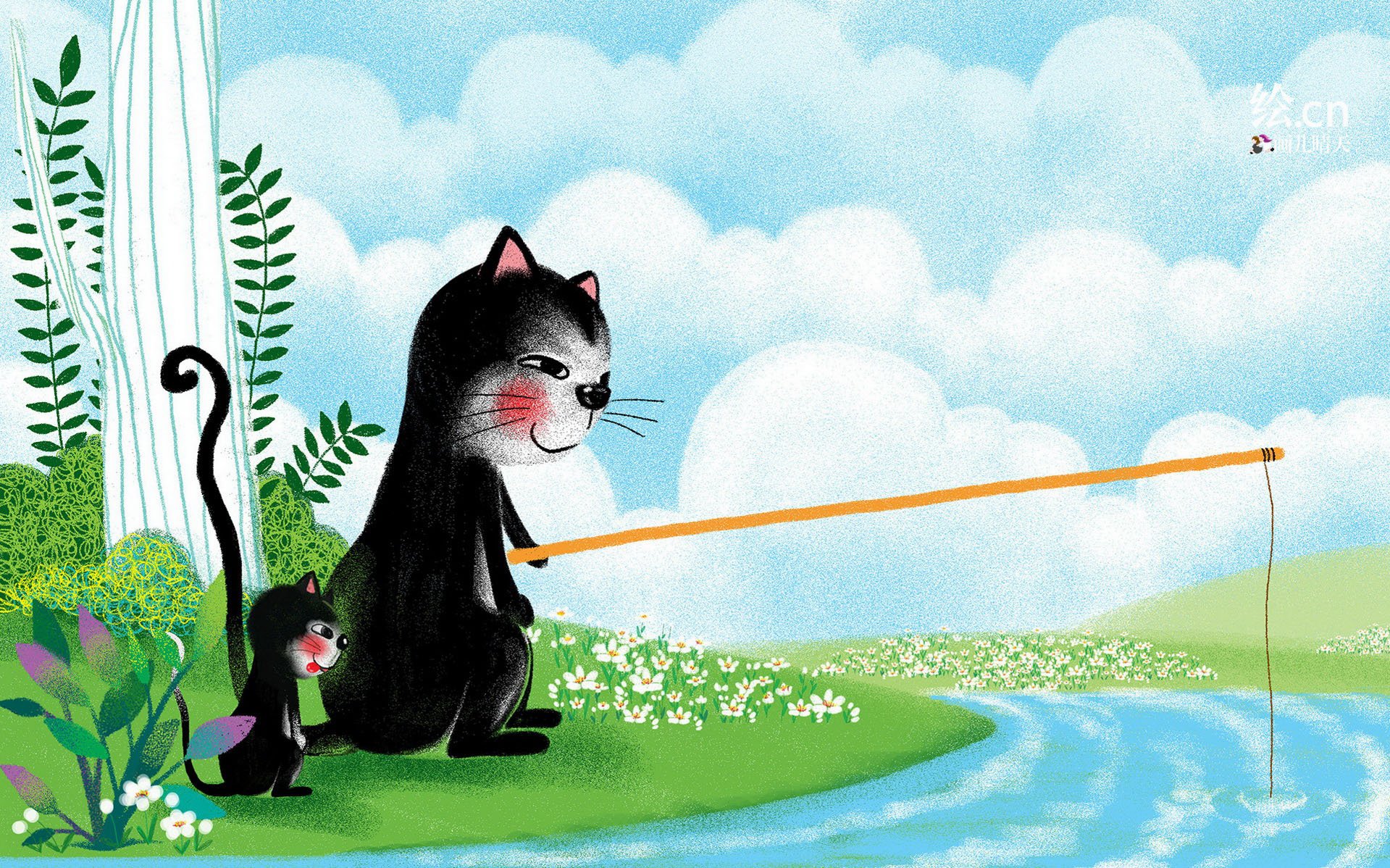 画儿晴天,童趣,手绘