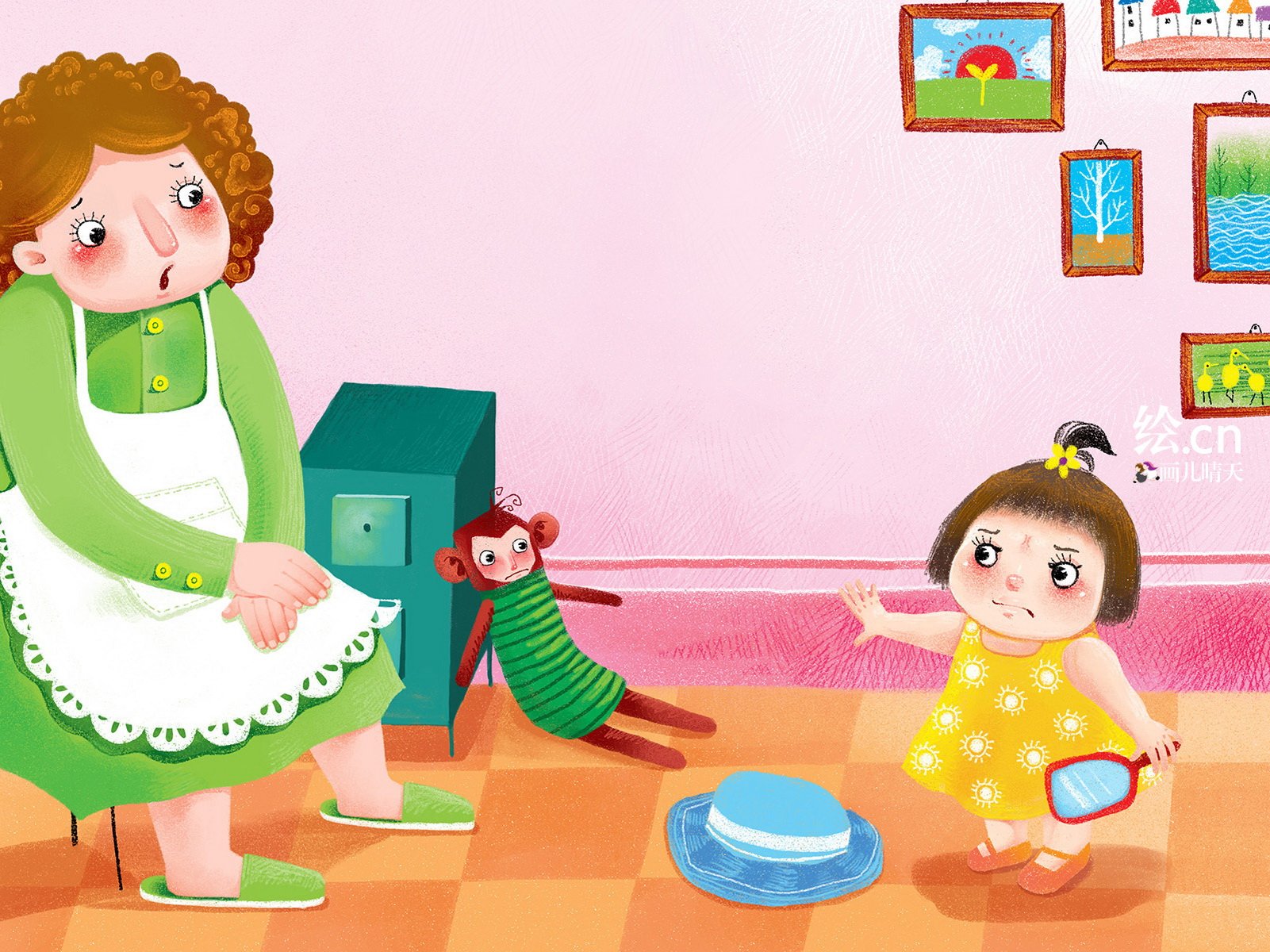 画儿晴天,童趣,手绘