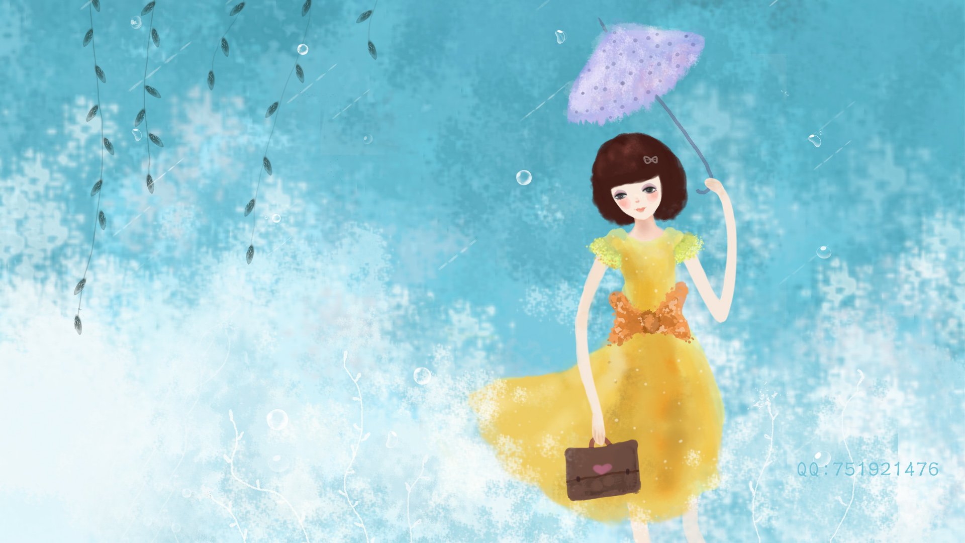 梦里飞插画,女孩,梦幻