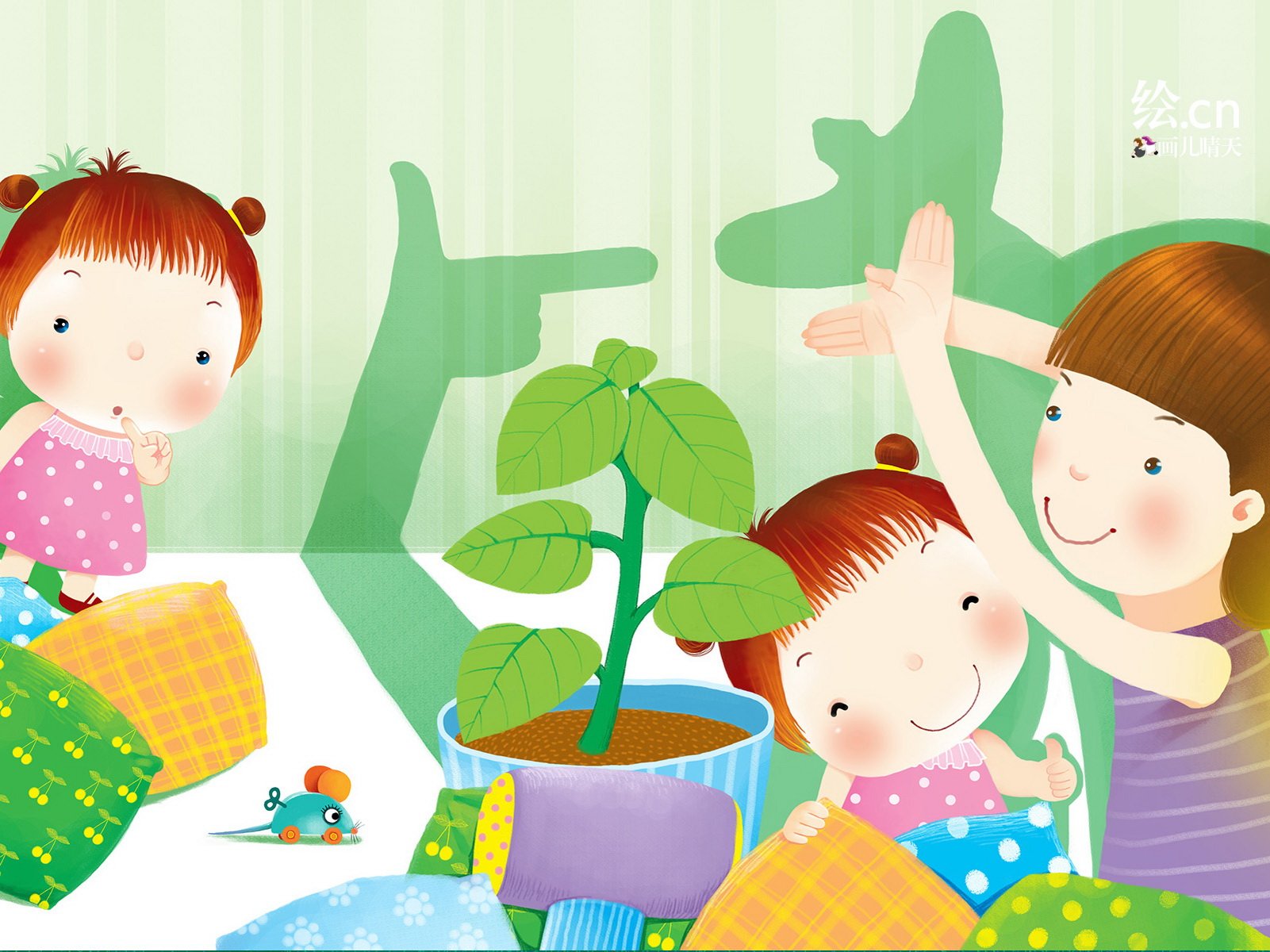 画儿晴天,童趣,手绘