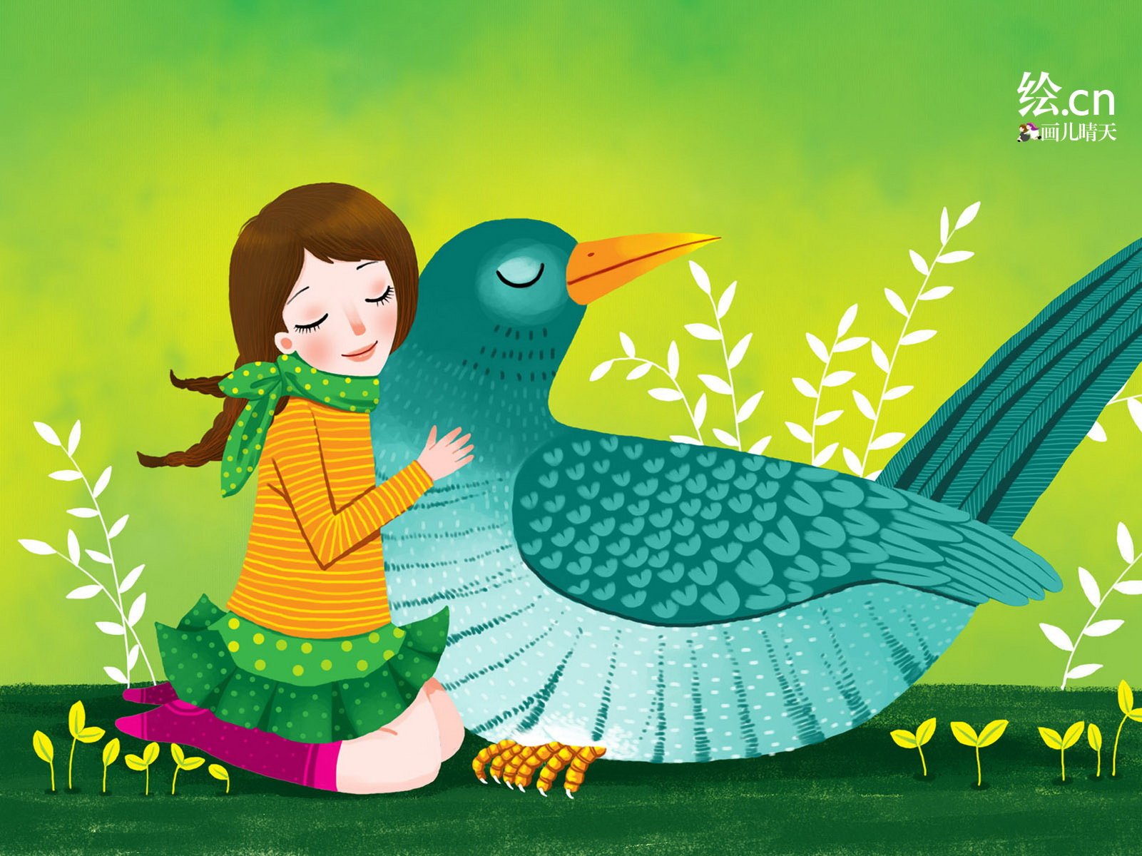 画儿晴天,童趣,手绘