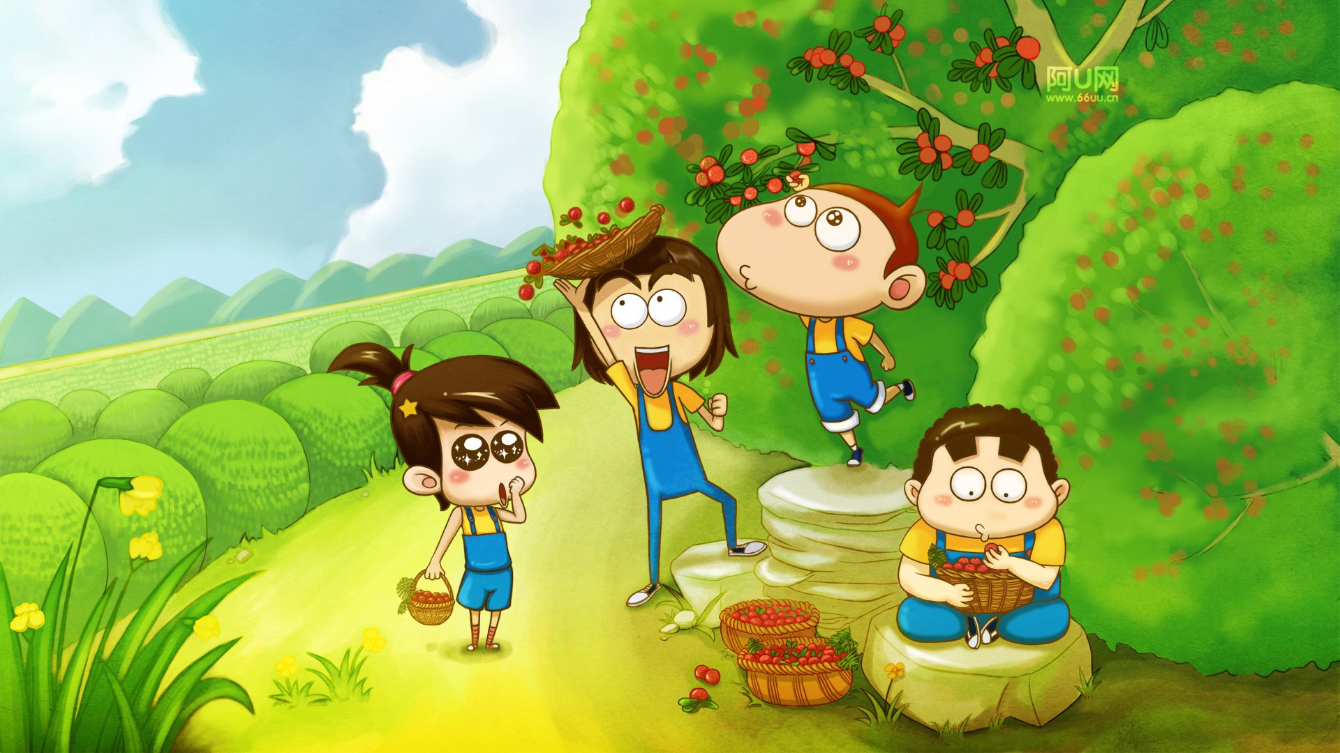 阿U,夏天,摘杨梅