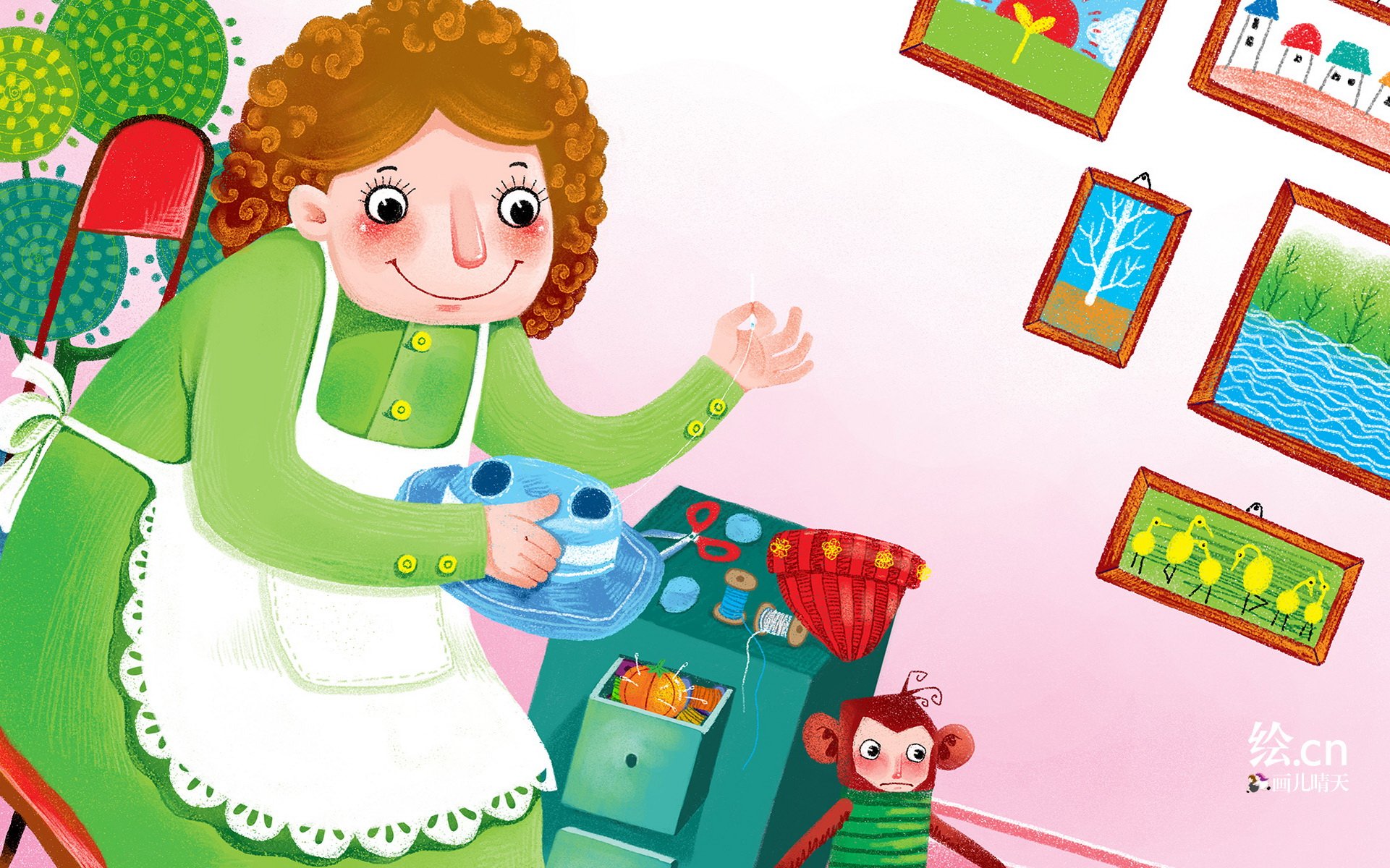 画儿晴天,童趣,手绘