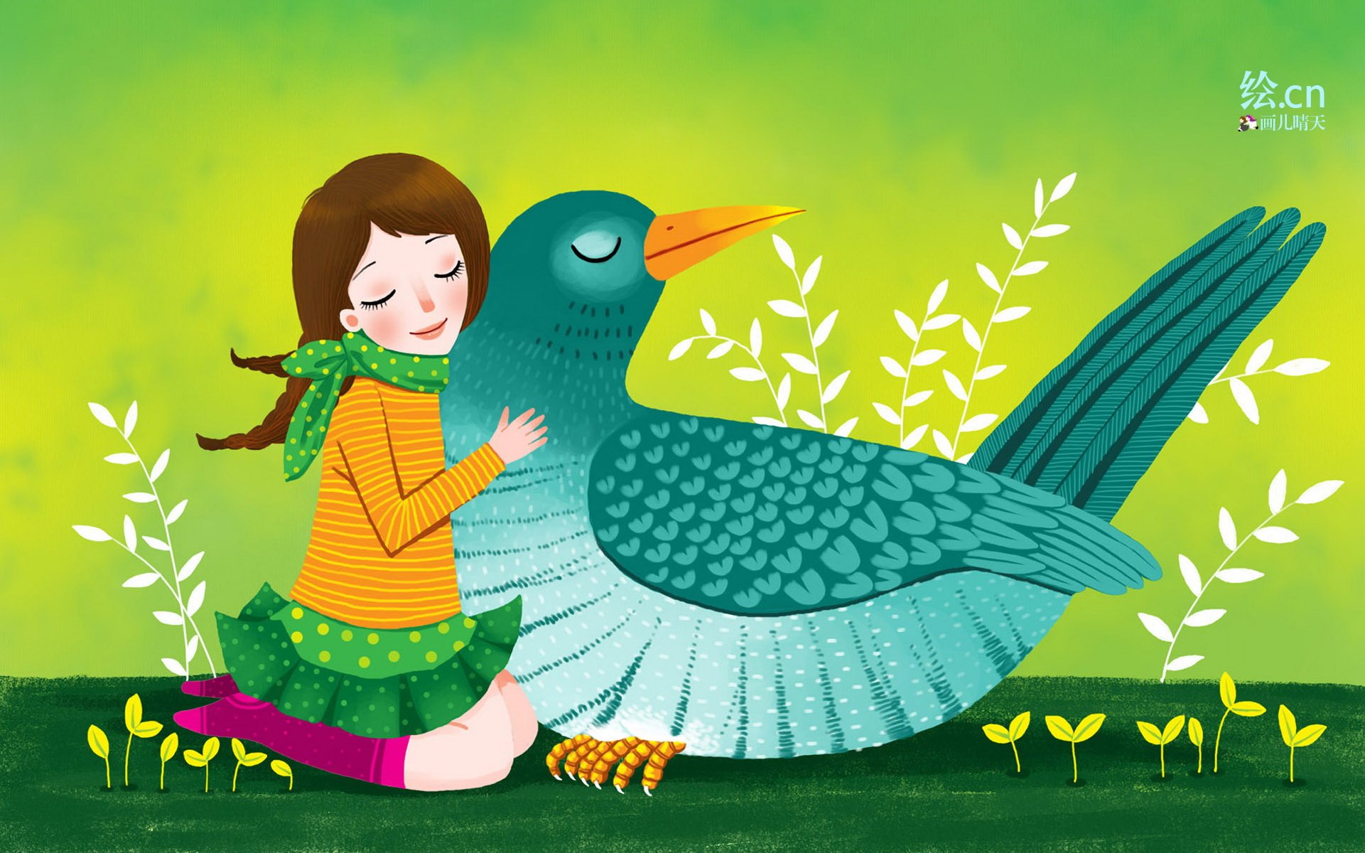 画儿晴天,童趣,手绘