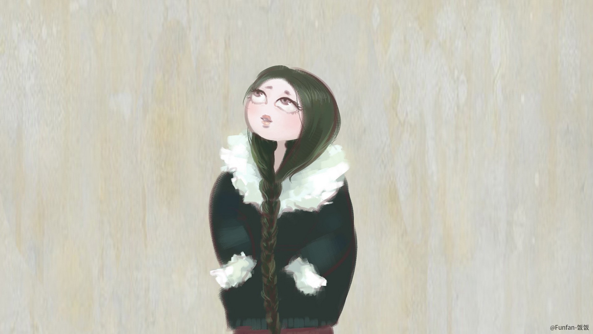 炫酷,另类,个性,简约,手绘,女孩,funfan