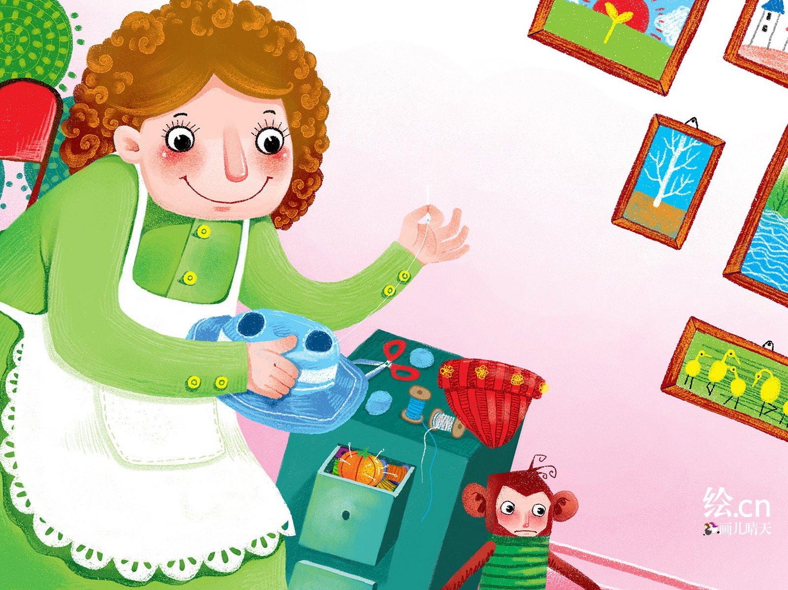 画儿晴天,童趣,手绘