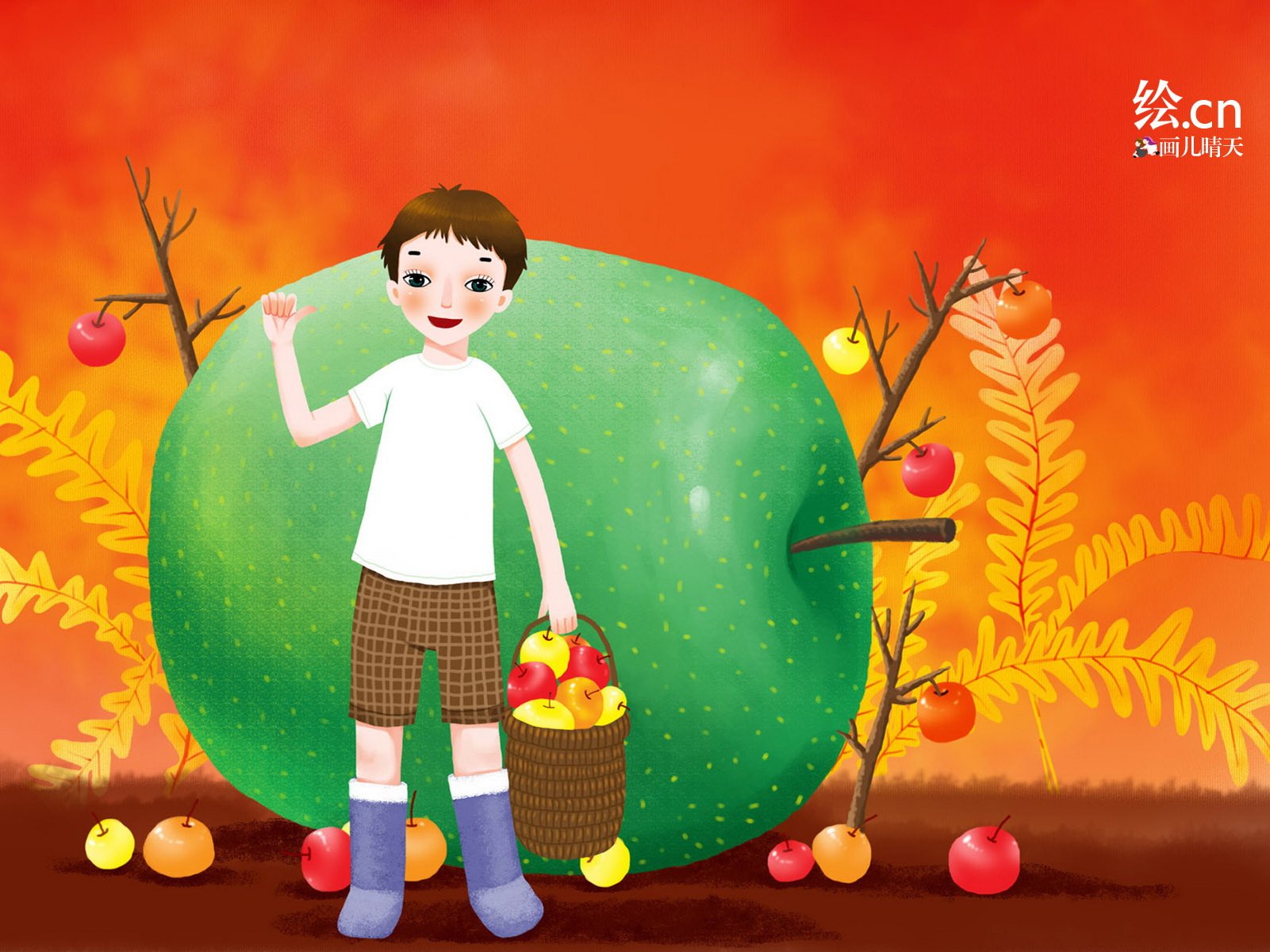 画儿晴天,童趣,手绘