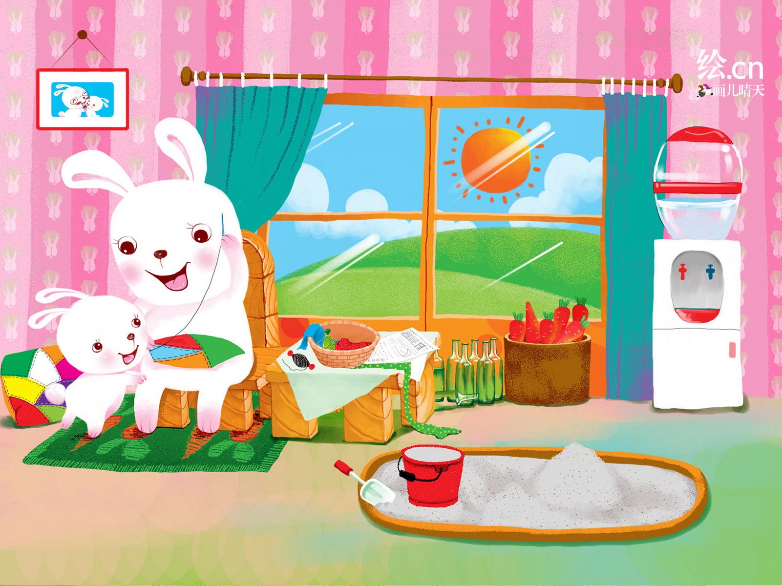 画儿晴天,童趣,手绘